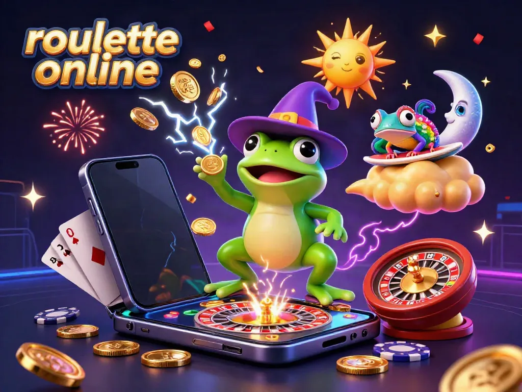 Spin and win with roullete online as a wizard frog and chameleon revel in coins and fun.