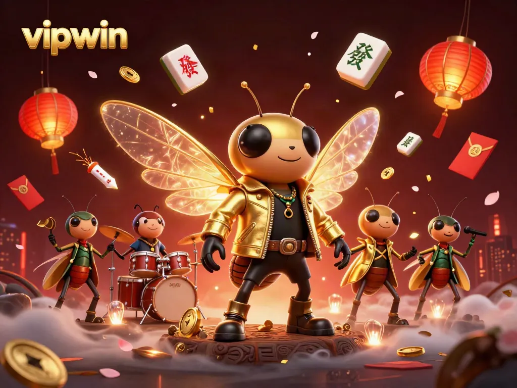 Join the fun with vipwin's exciting rock star casino scene featuring dynamic characters and colorful game elements.