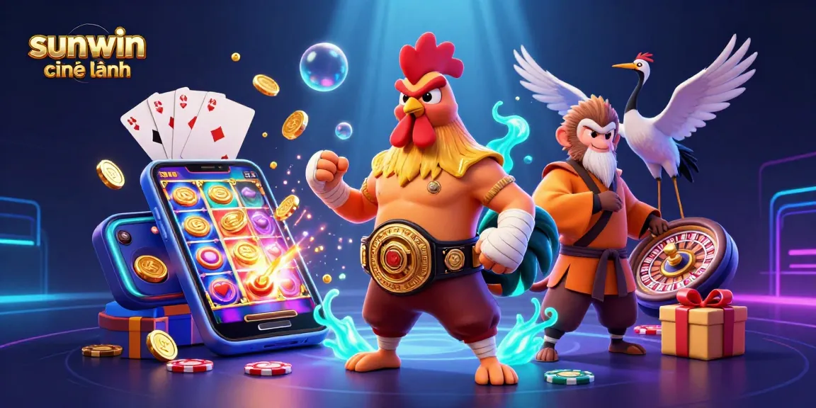 Experience sunwin chính hãng in a vibrant 3D casino scene with characters and dynamic gaming elements.