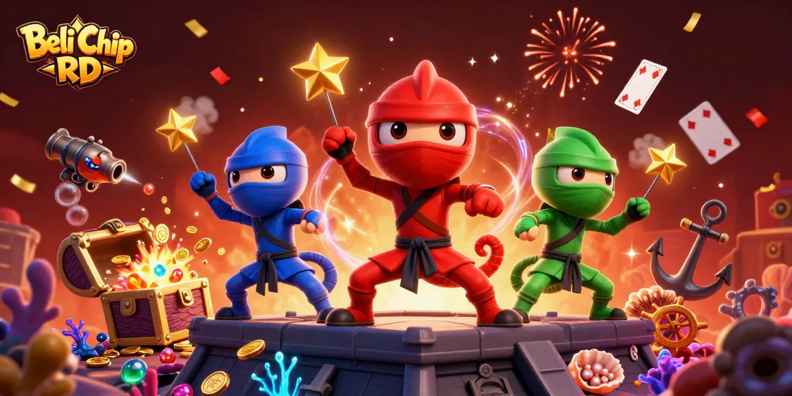 Beli Chip RD dengan proses cepat dan aman, gambar ilustrasi 3D ninja chameleon.